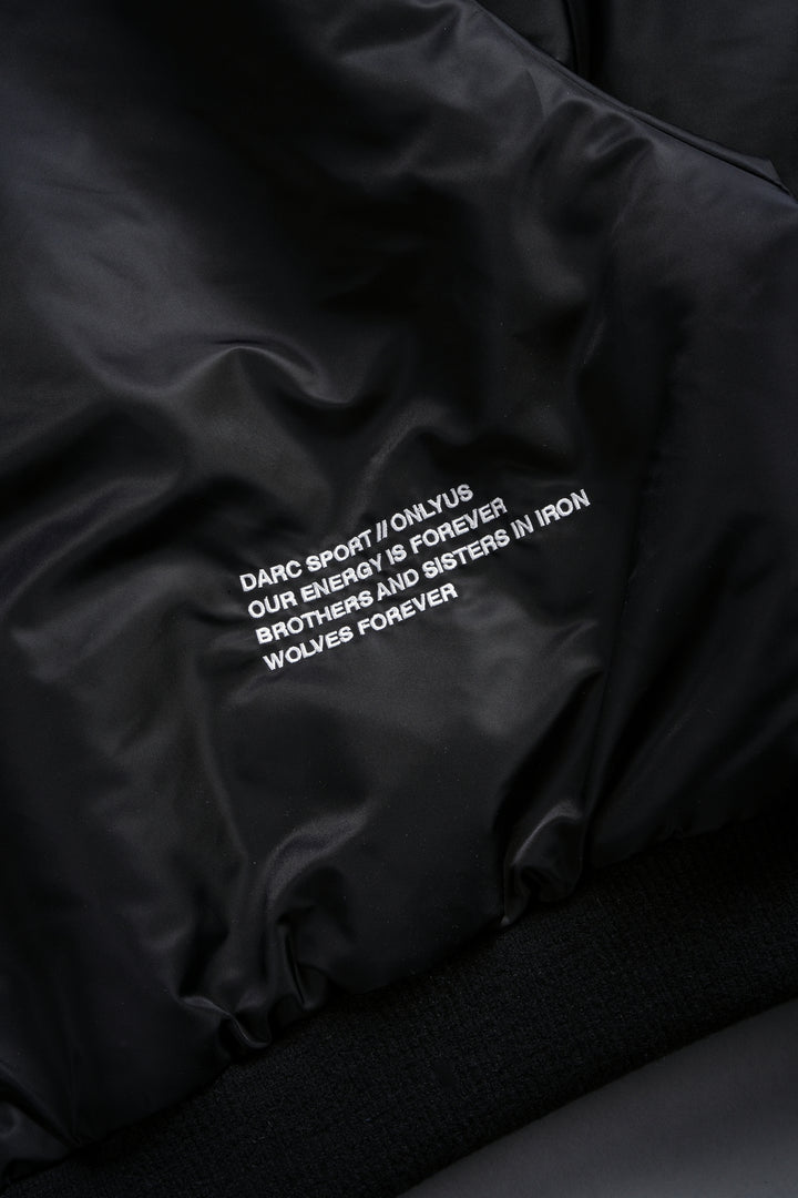 Darc Metal Cropped Remy Bomber Jacket in Black