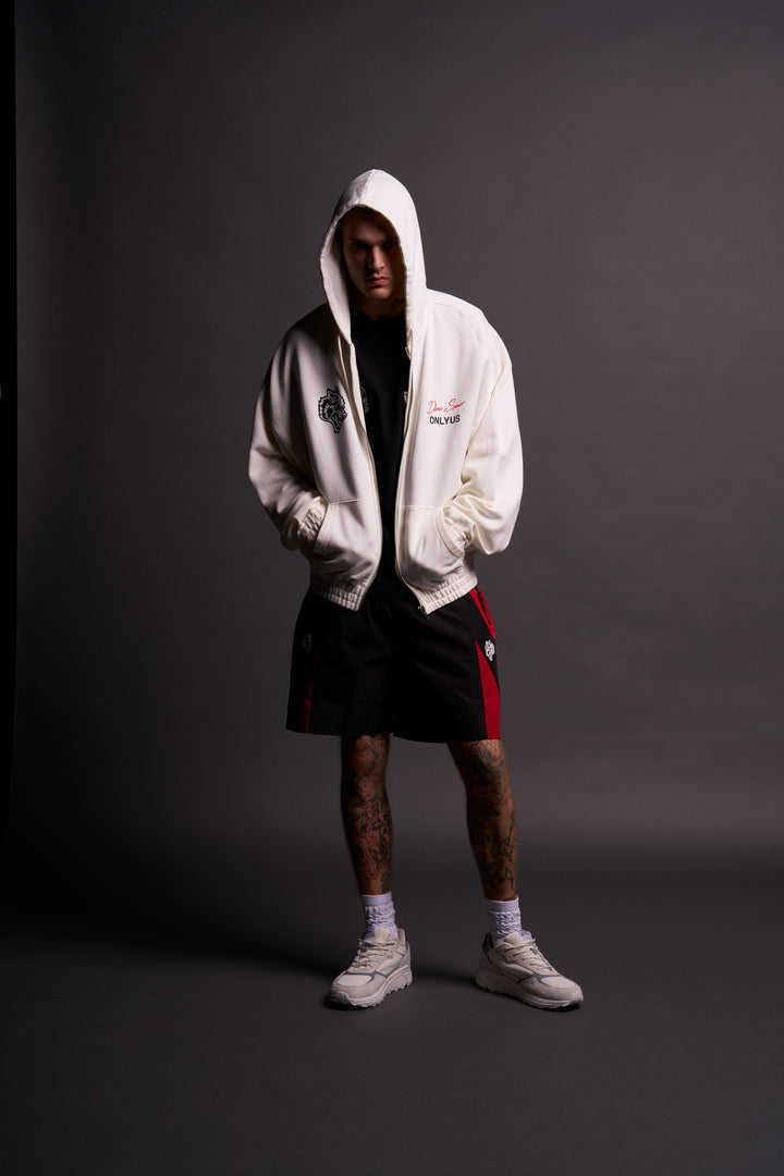 Maul And The Moth "Chambers" Zip Hoodie in Cream