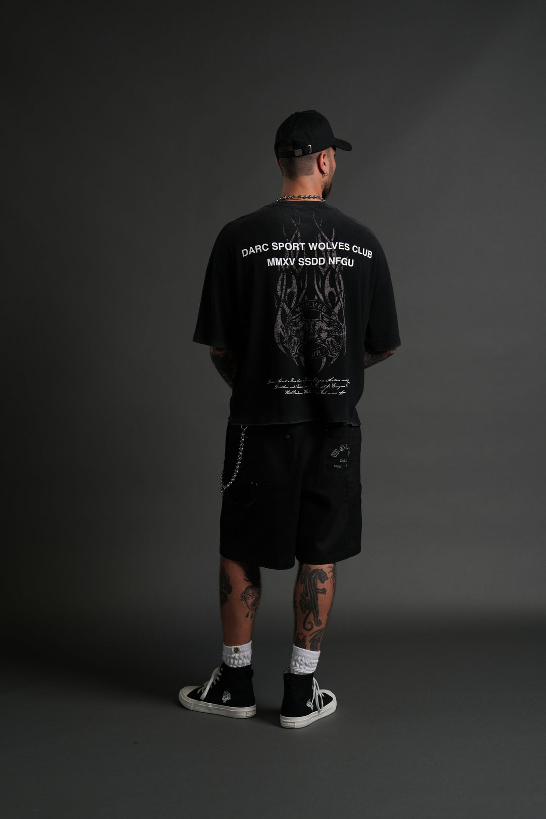 Finite Flame Premium Raw Hem "Box Cut" Unisex Tee in Black