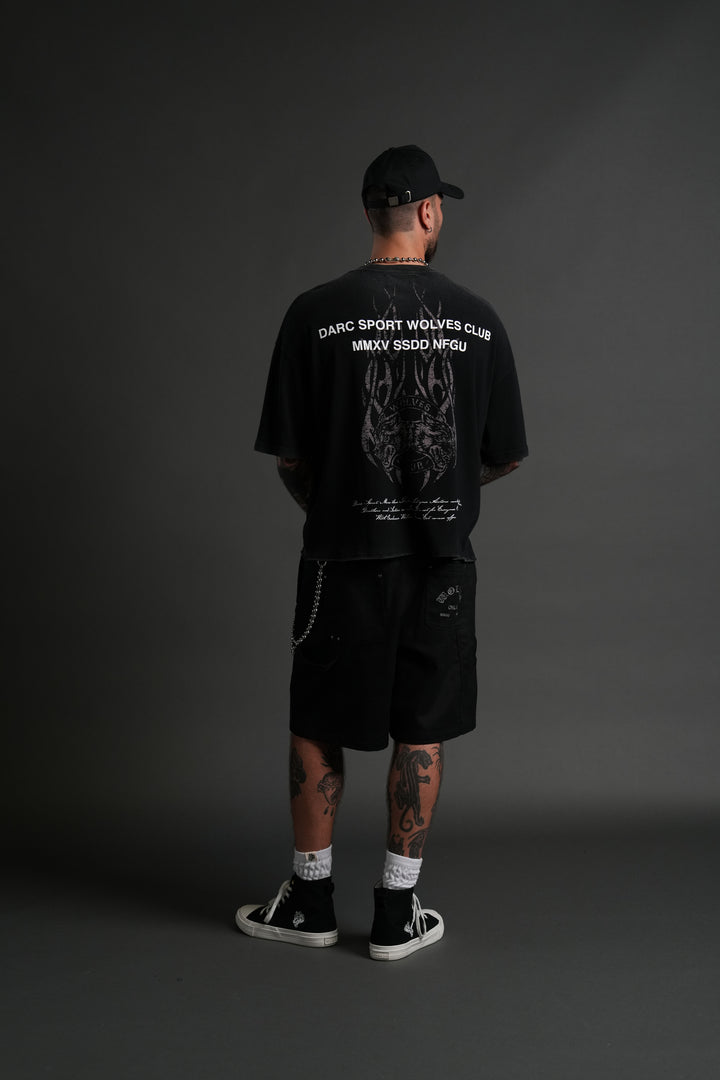 Finite Flame Premium Raw Hem "Box Cut" Unisex Tee in Black