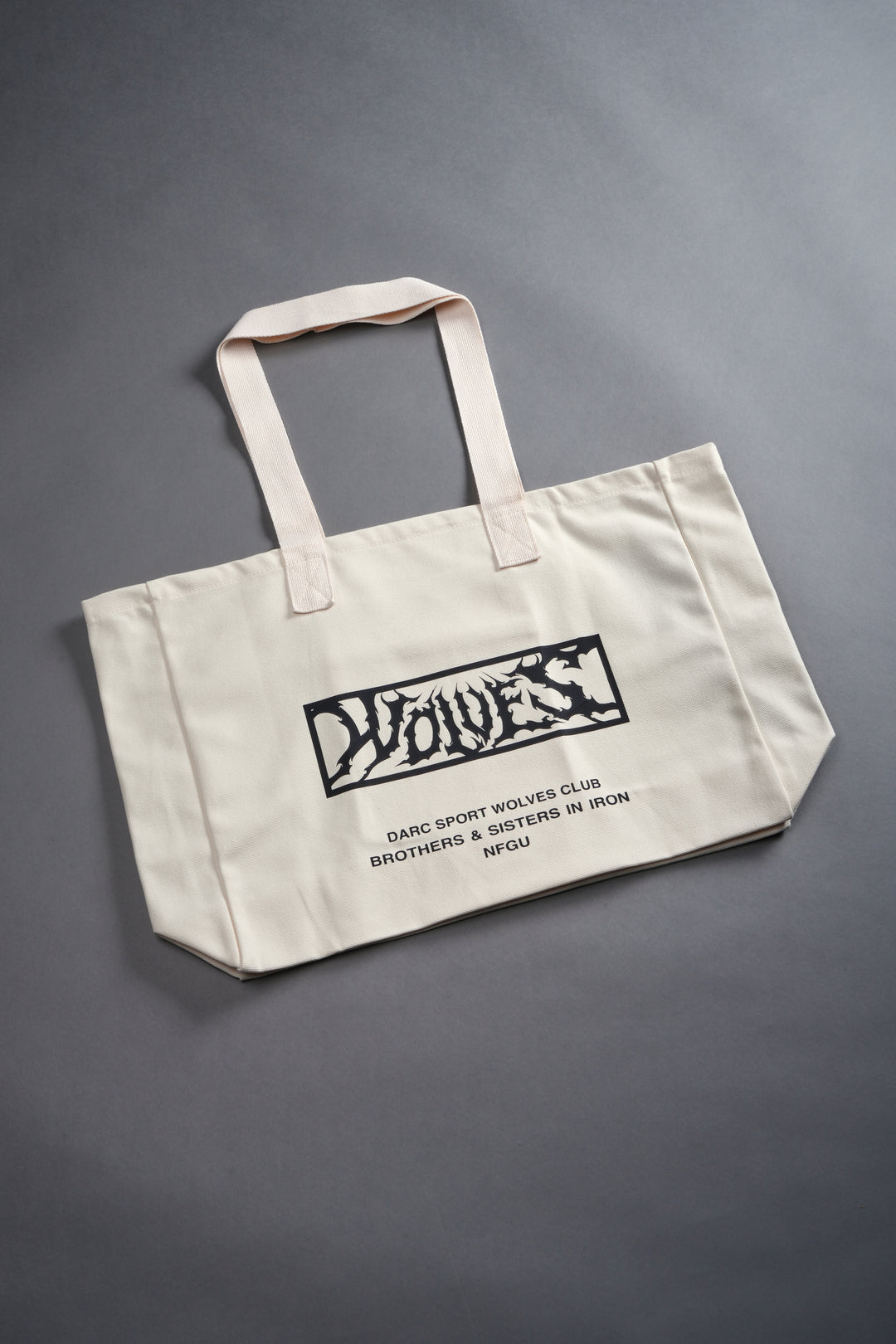 Shielded Heart Canvas Tote Bag in Cream