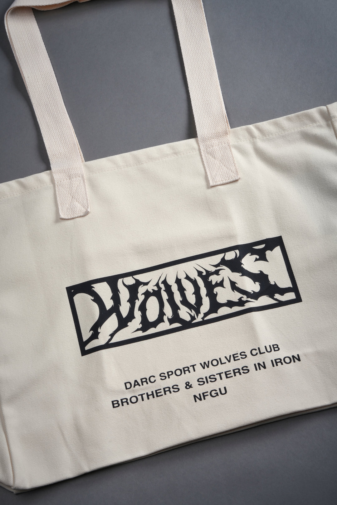 Shielded Heart Canvas Tote Bag in Cream