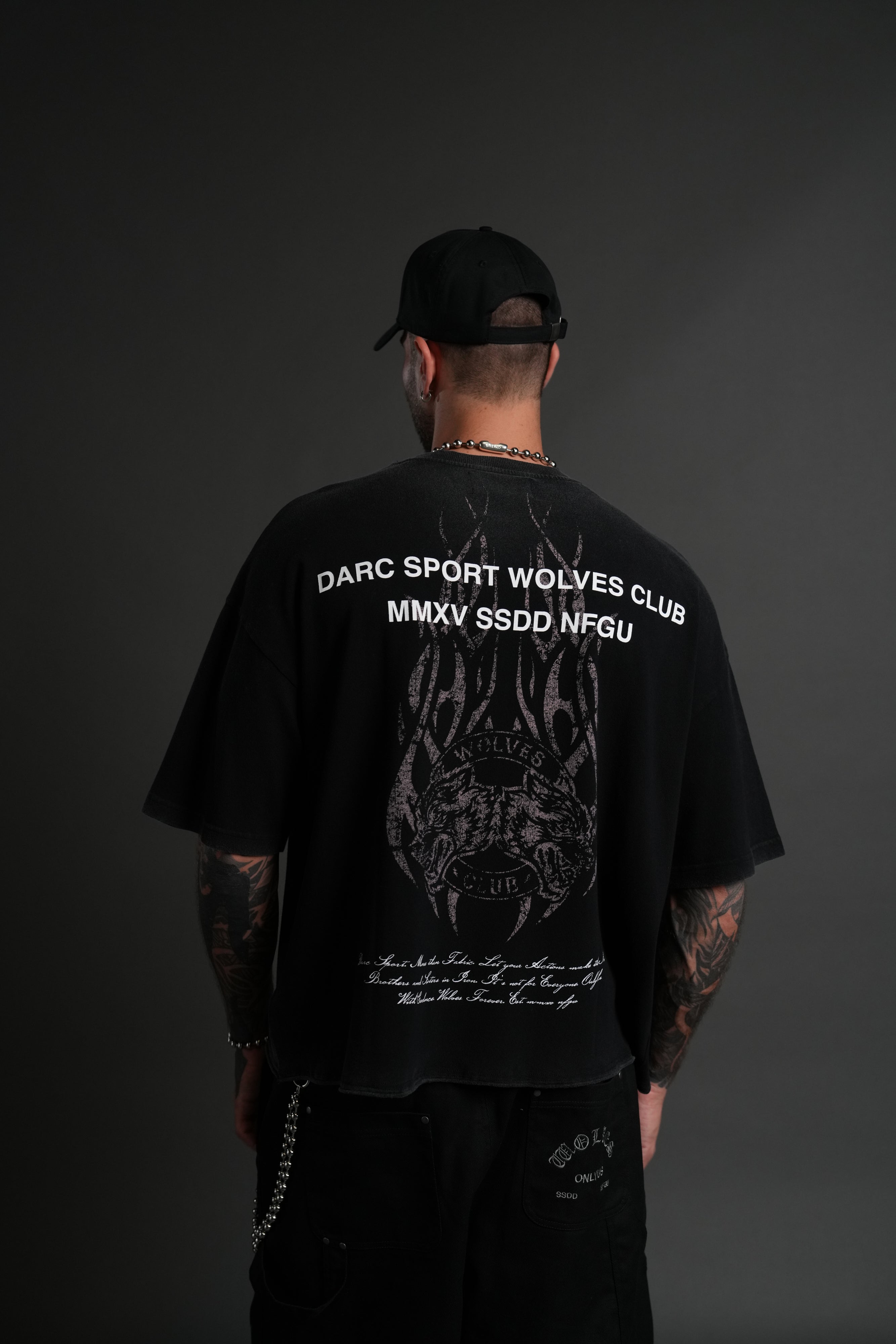 Finite Flame Premium Raw Hem "Box Cut" Unisex Tee in Black