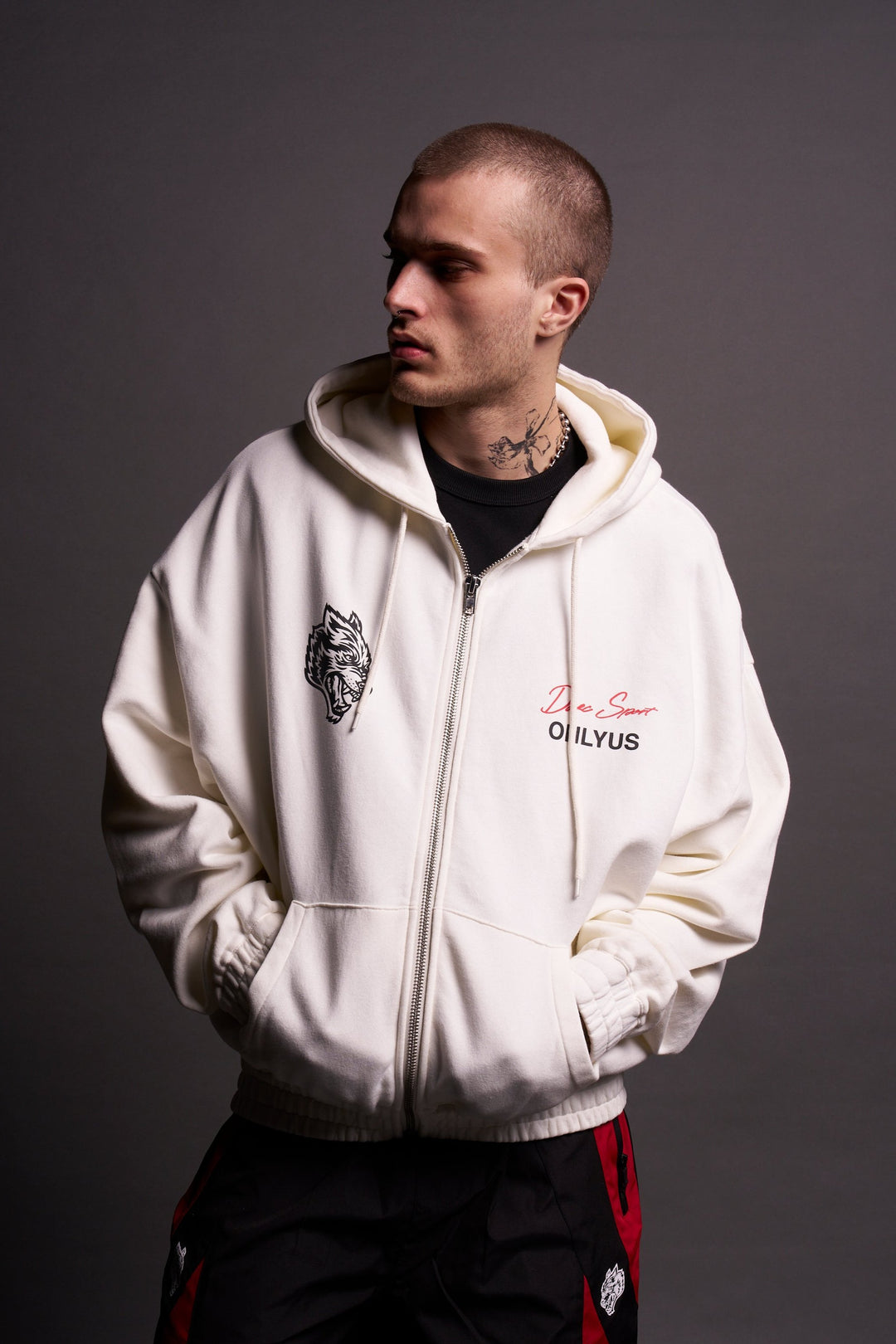 Maul And The Moth "Chambers" Zip Hoodie in Cream