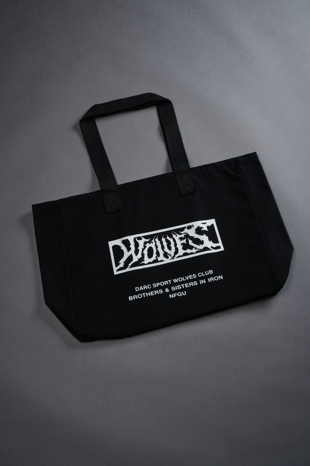 Shielded Heart Canvas Tote Bag in Black