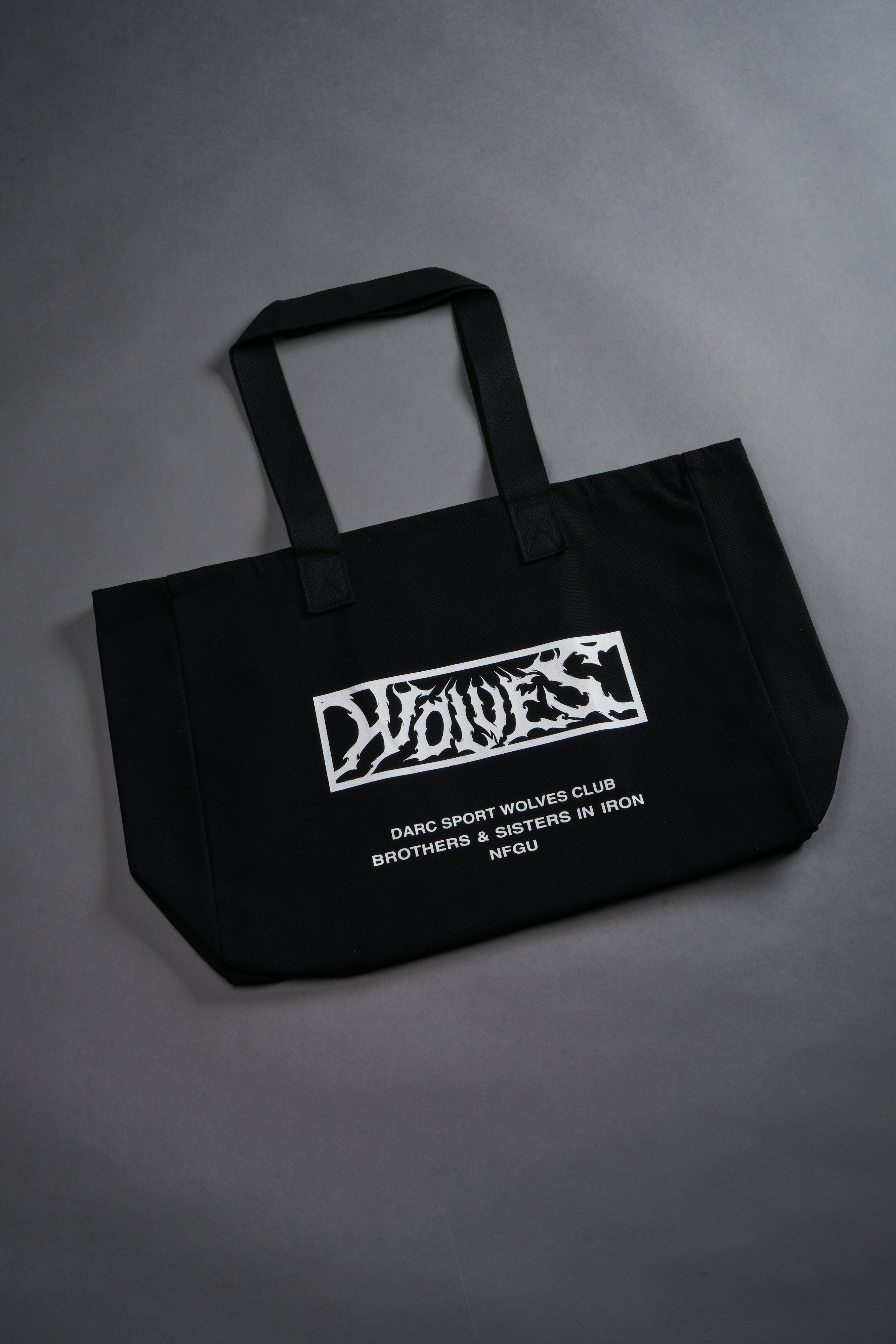 Shielded Heart Canvas Tote Bag in Black