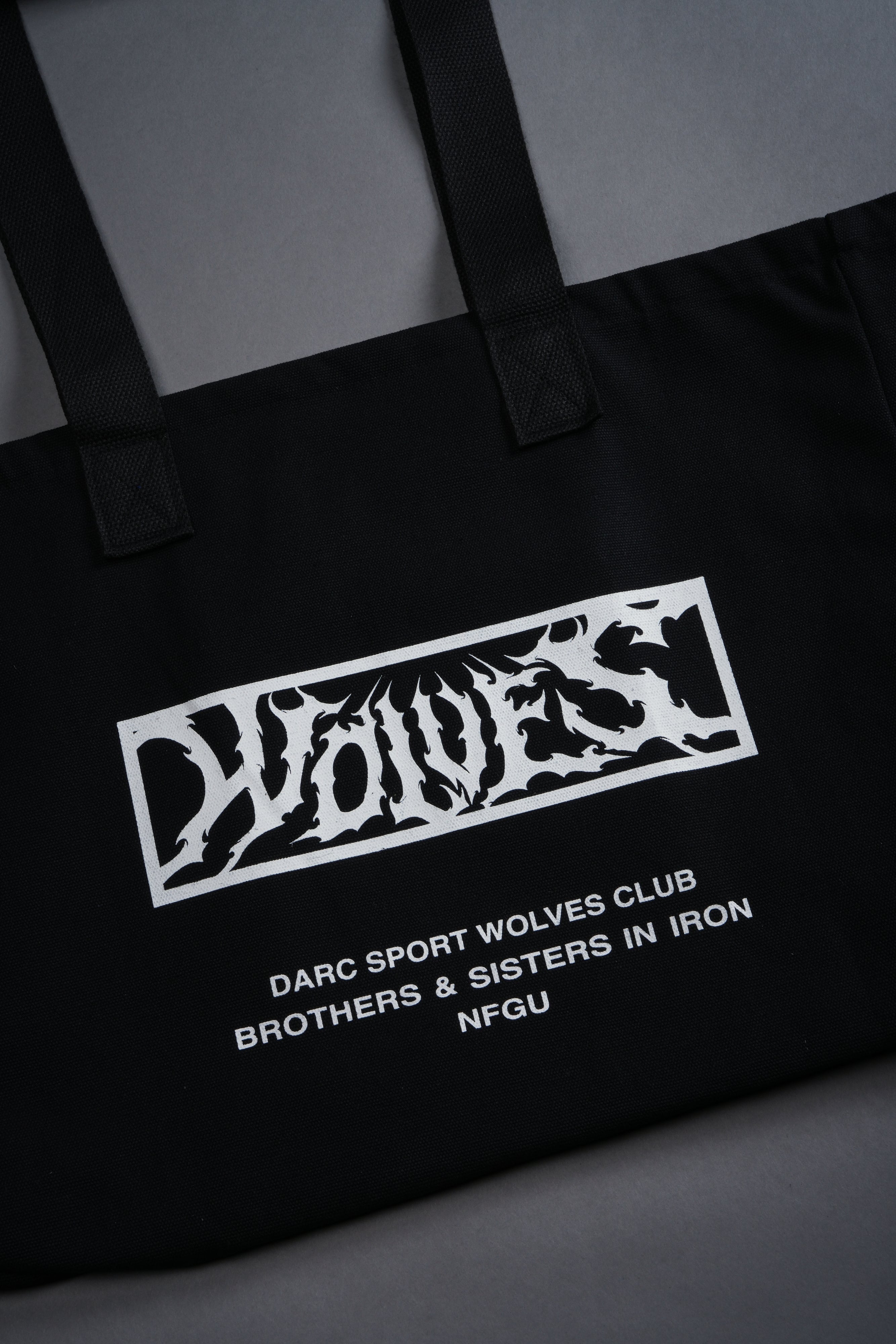 Shielded Heart Canvas Tote Bag in Black