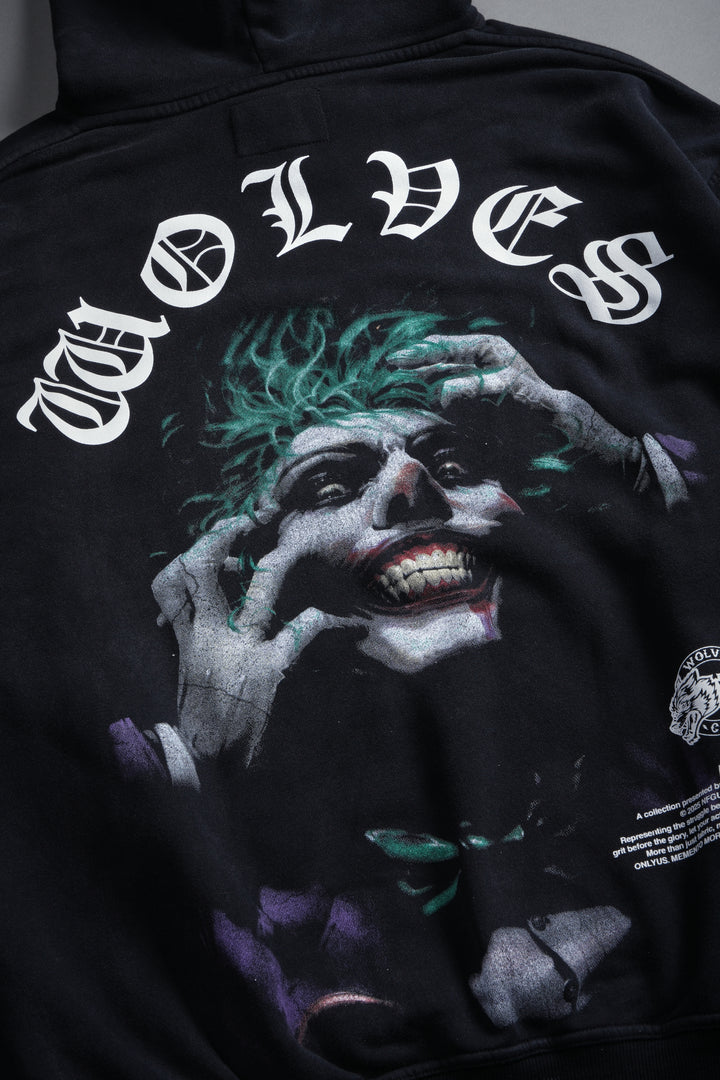The Last Laugh "Pierce" Hoodie in Black Drift Wash