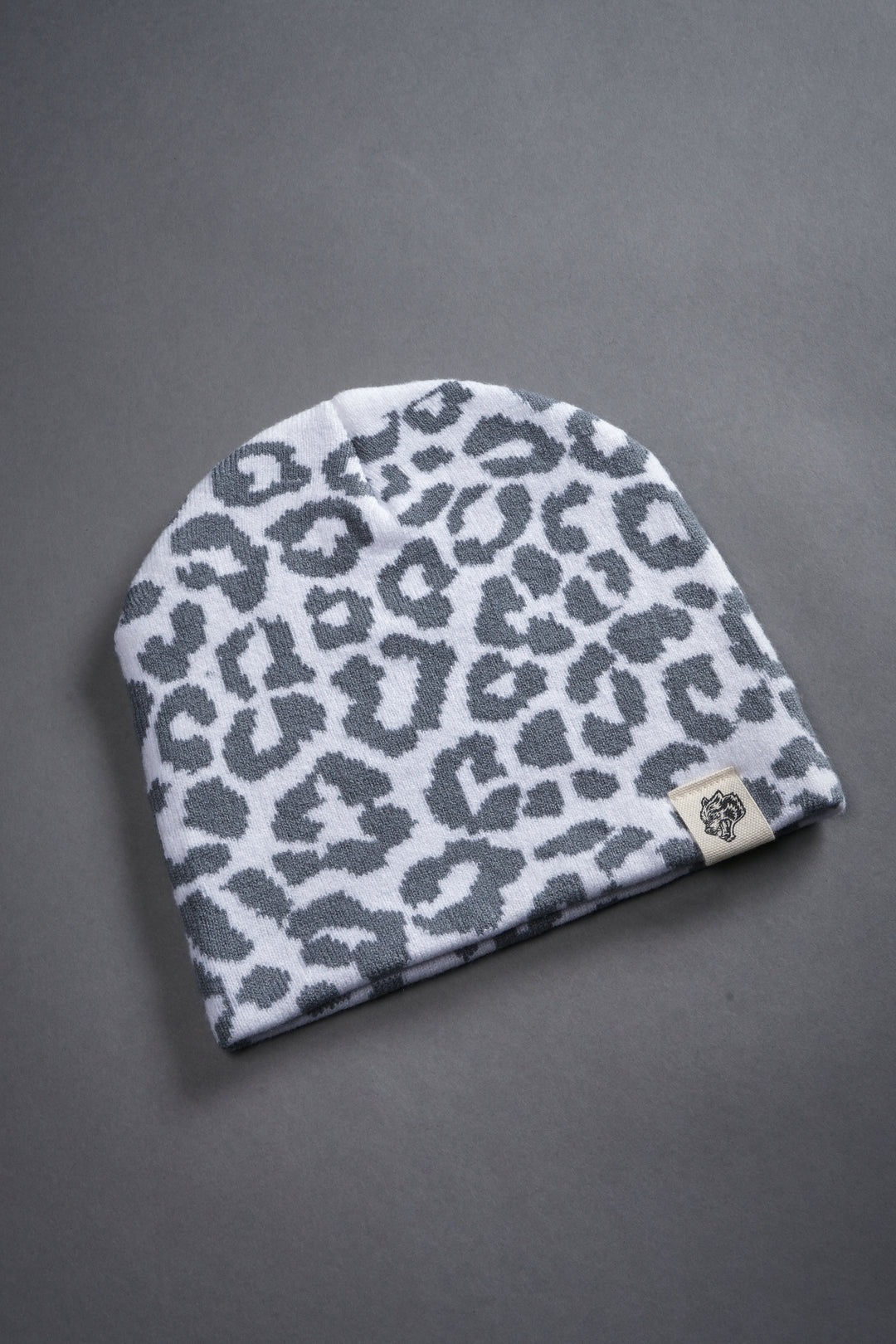 Wolf Patch V2 Cap Beanie in White/Wolf Gray