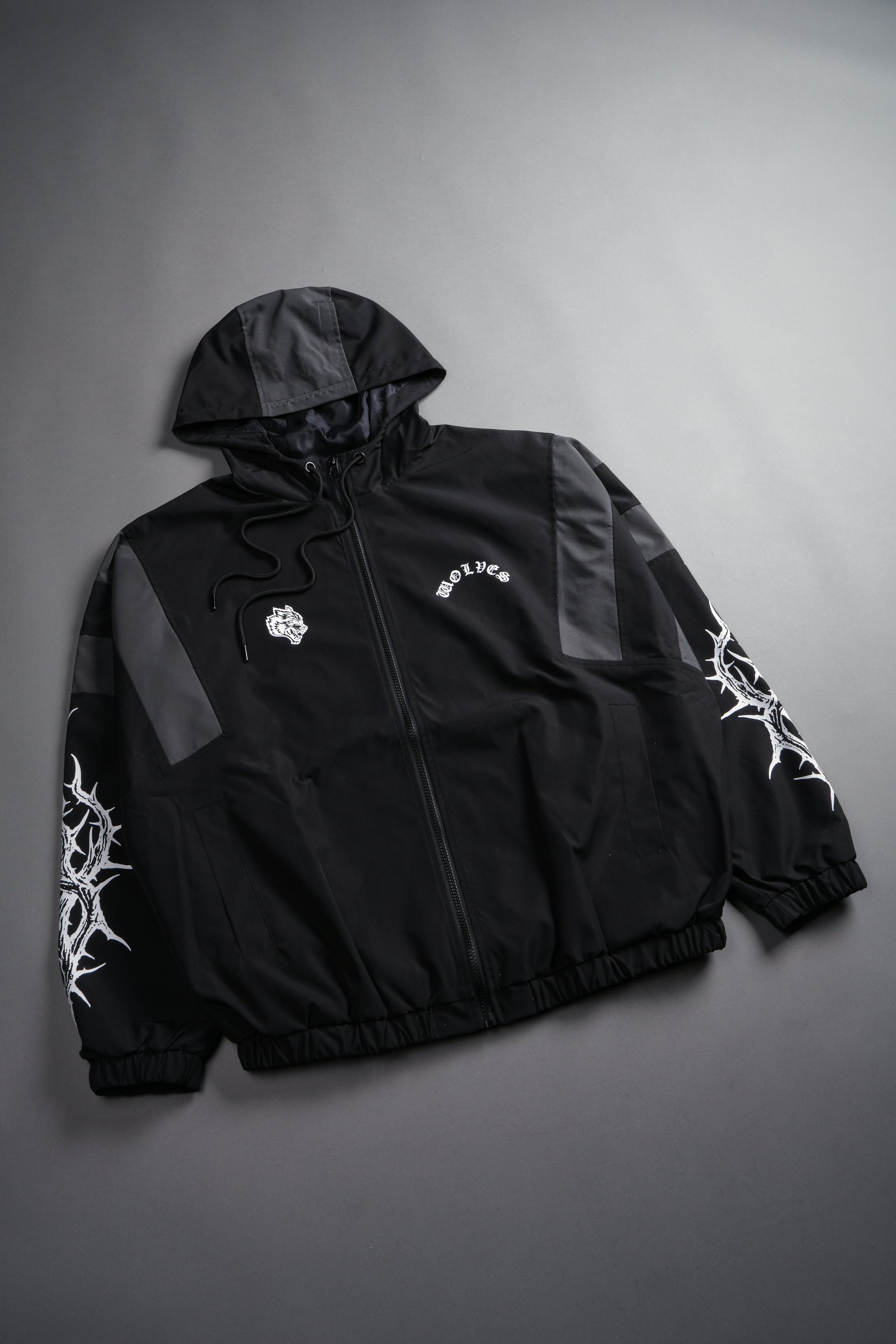 Thorns Brolic Unisex Track Jacket in Black/Wolf Gray