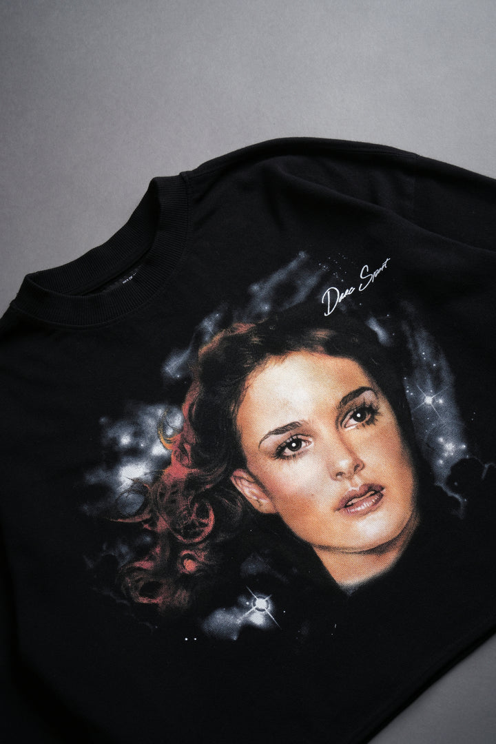 Padme "Premium" Oversized (Cropped) Tee in Black