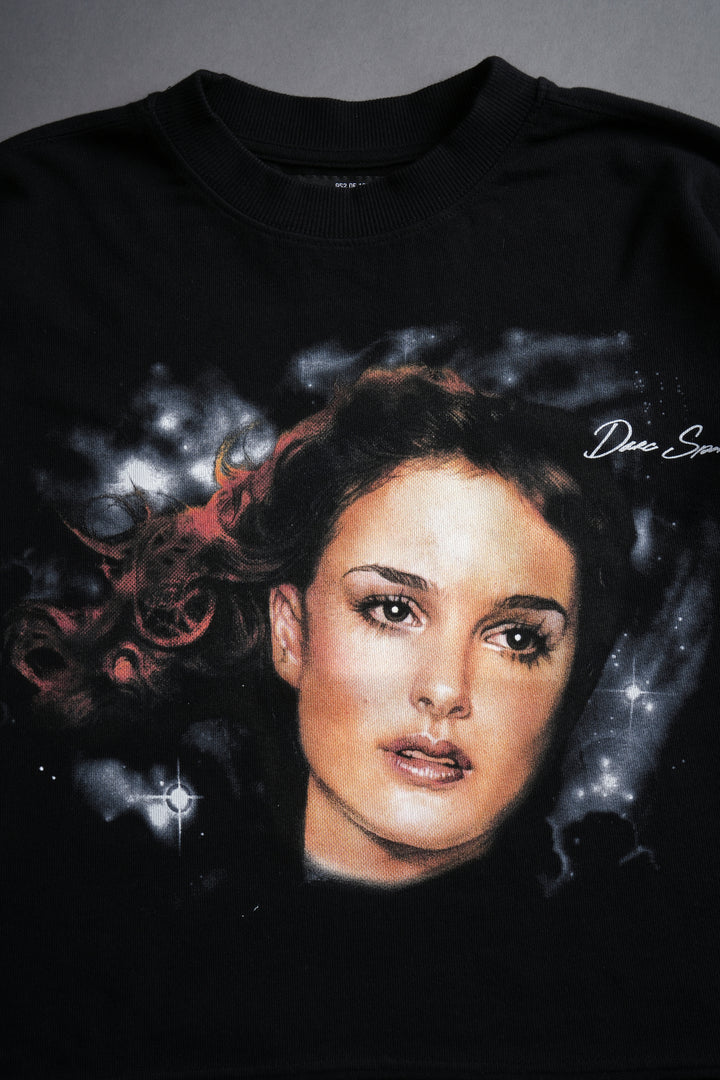 Padme "Premium" Oversized (Cropped) Tee in Black