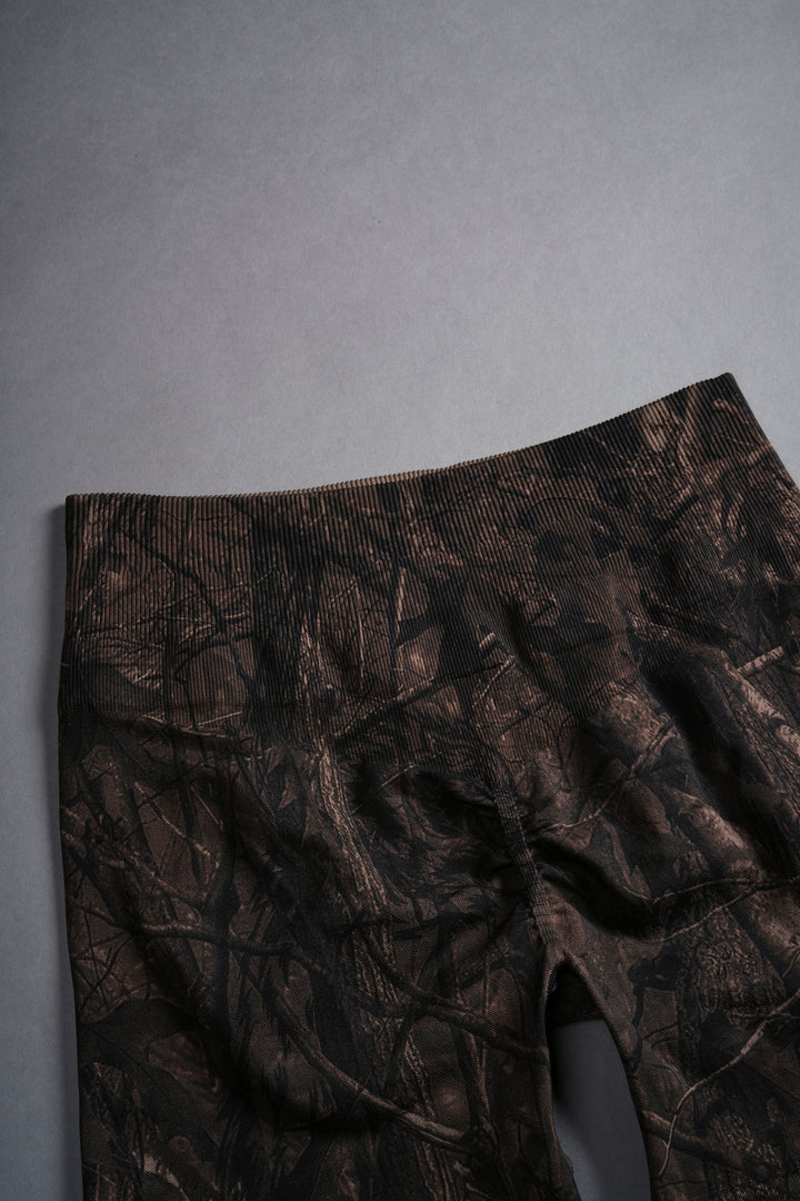 Hesh Forever Everson Seamless "Training" Shorts in Brown Driftwood Forest Camo