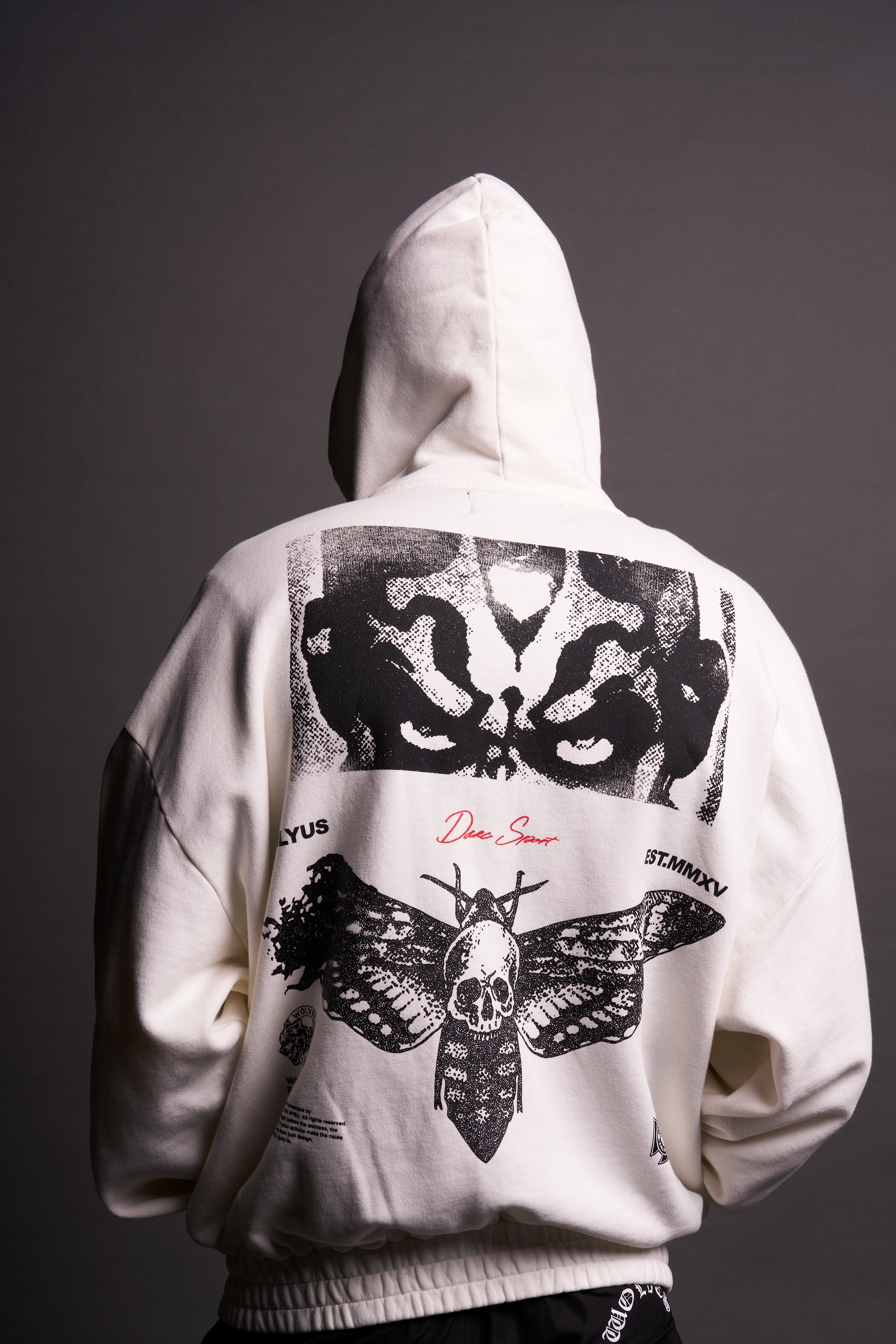 Maul And The Moth "Chambers" Zip Hoodie in Cream