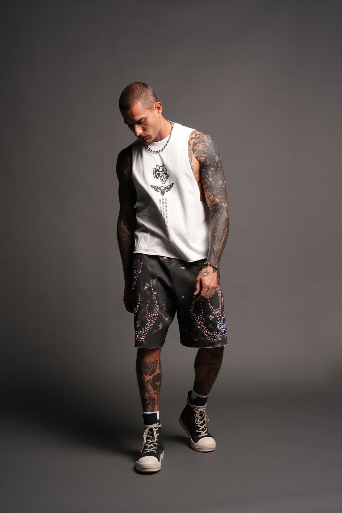 Midnight Bloom Raw Hem Oversized Post Lounge Sweat Shorts In All Of Us Camo