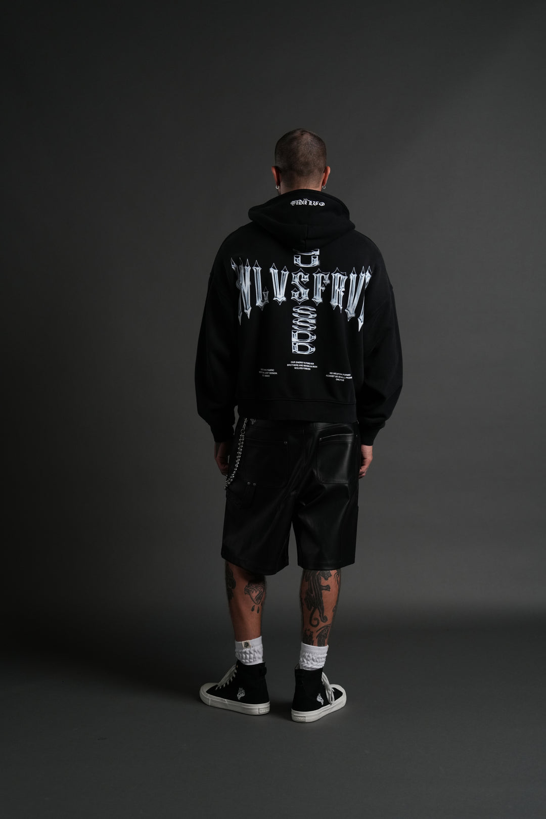 Iron Code Darco Double Zip Hoodie in Black Inverted Sun Fade
