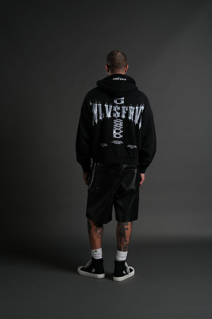 Iron Code Darco Double Zip Hoodie in Black Inverted Sun Fade