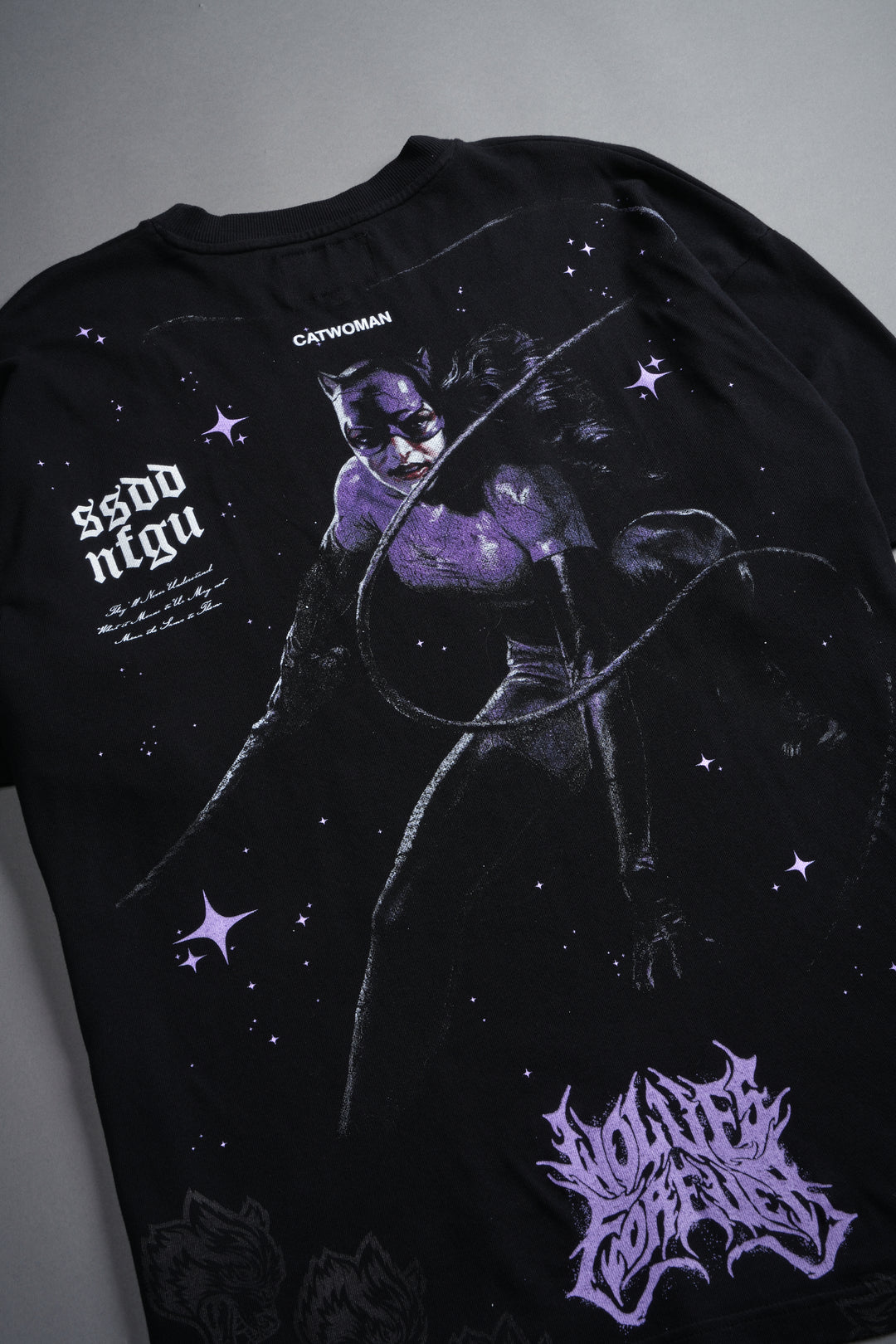 Darc Catwoman "Side By Side" Series Premium Oversized Tee in Black