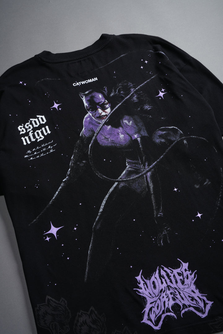 Darc Catwoman "Side By Side" Series Premium Oversized Tee in Black