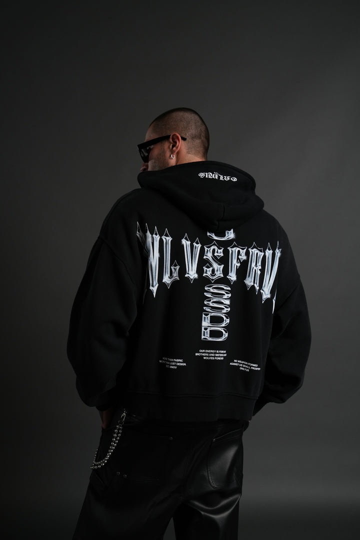 Iron Code Darco Double Zip Hoodie in Black Inverted Sun Fade
