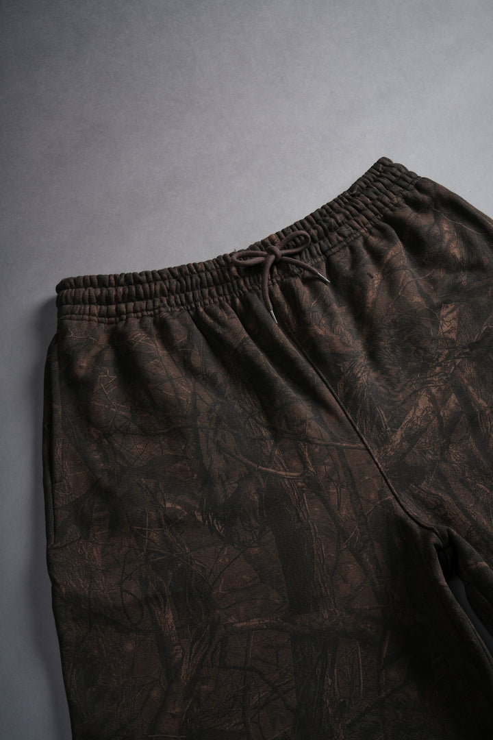 Dual Oversized Osiris Sweat Shorts in Brown Driftwood Forest Camo