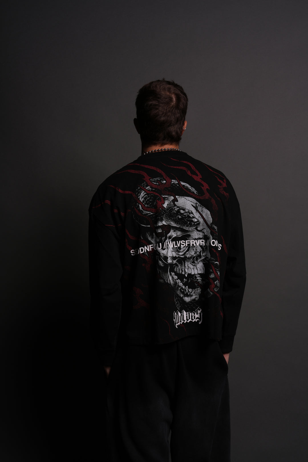 Forever Reborn Grunge "Box Cut" L/S Tee in Black