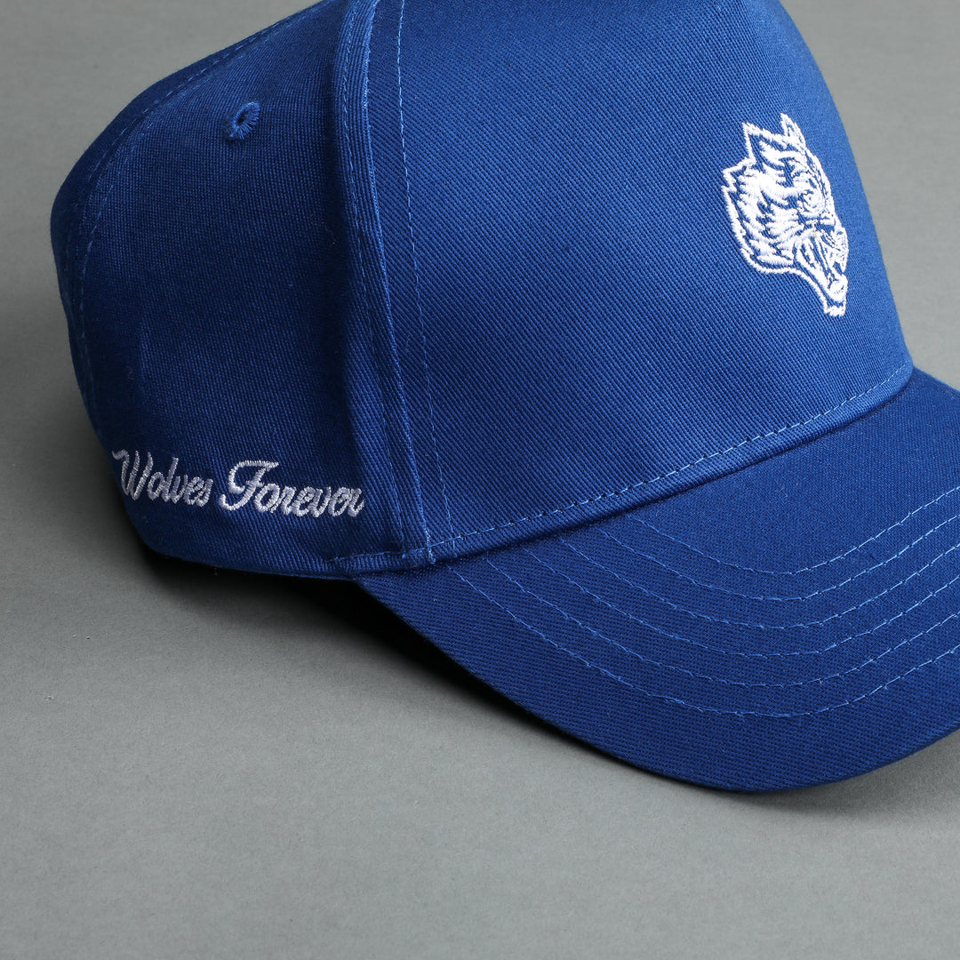 Forever Wolf 5 Panel Hat in Cobalt Blue