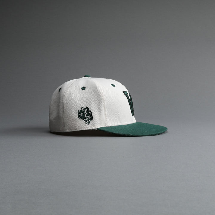 "W" Loyalty Fitted Hat in Cream/Rosemary