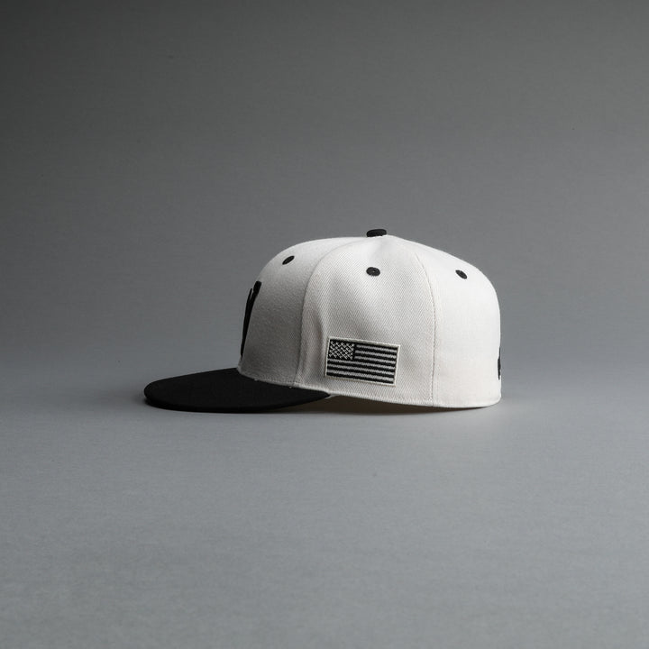 "W" Loyalty Fitted Hat in Cream/Black