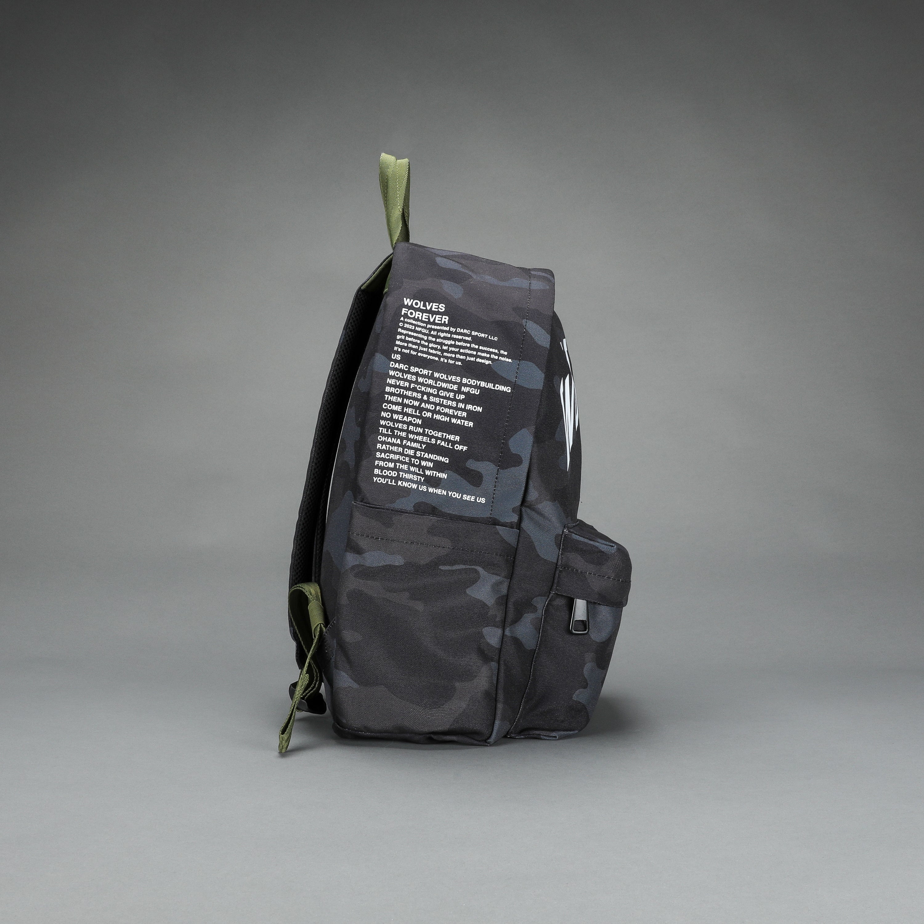 Wolves Everyday Backpack in Black Camo/Olive