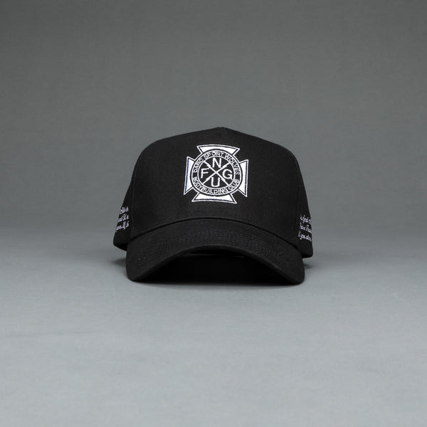 Iron 5 Panel Hat in Black