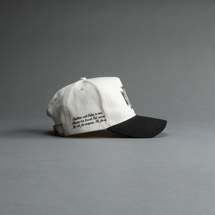 Iron 5 Panel Hat in Cream/Black