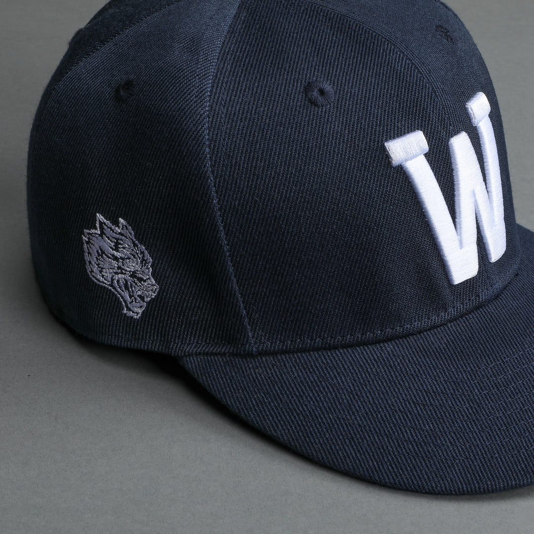 Iron "W" Fitted Hat in Navy