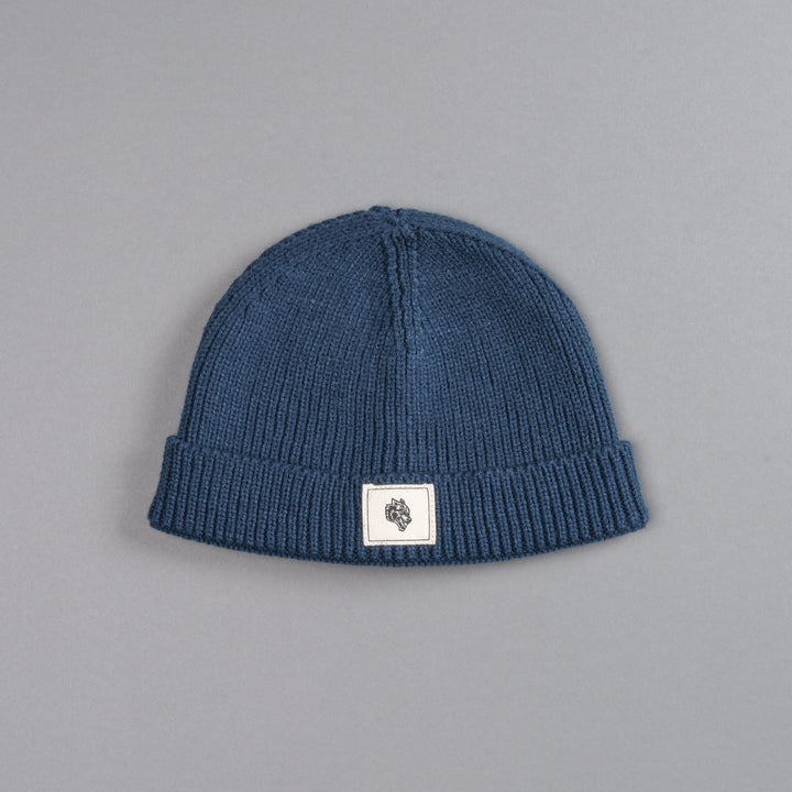 Wolf Patch Beanie in Darc Blue