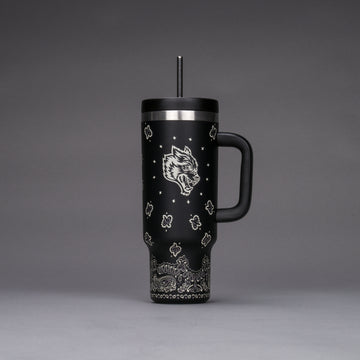 Western Wolf Travel Tumbler in Black