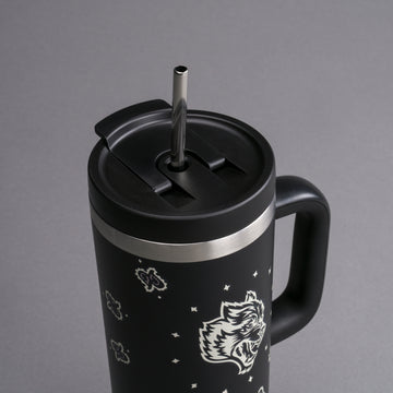 Western Wolf Travel Tumbler in Black