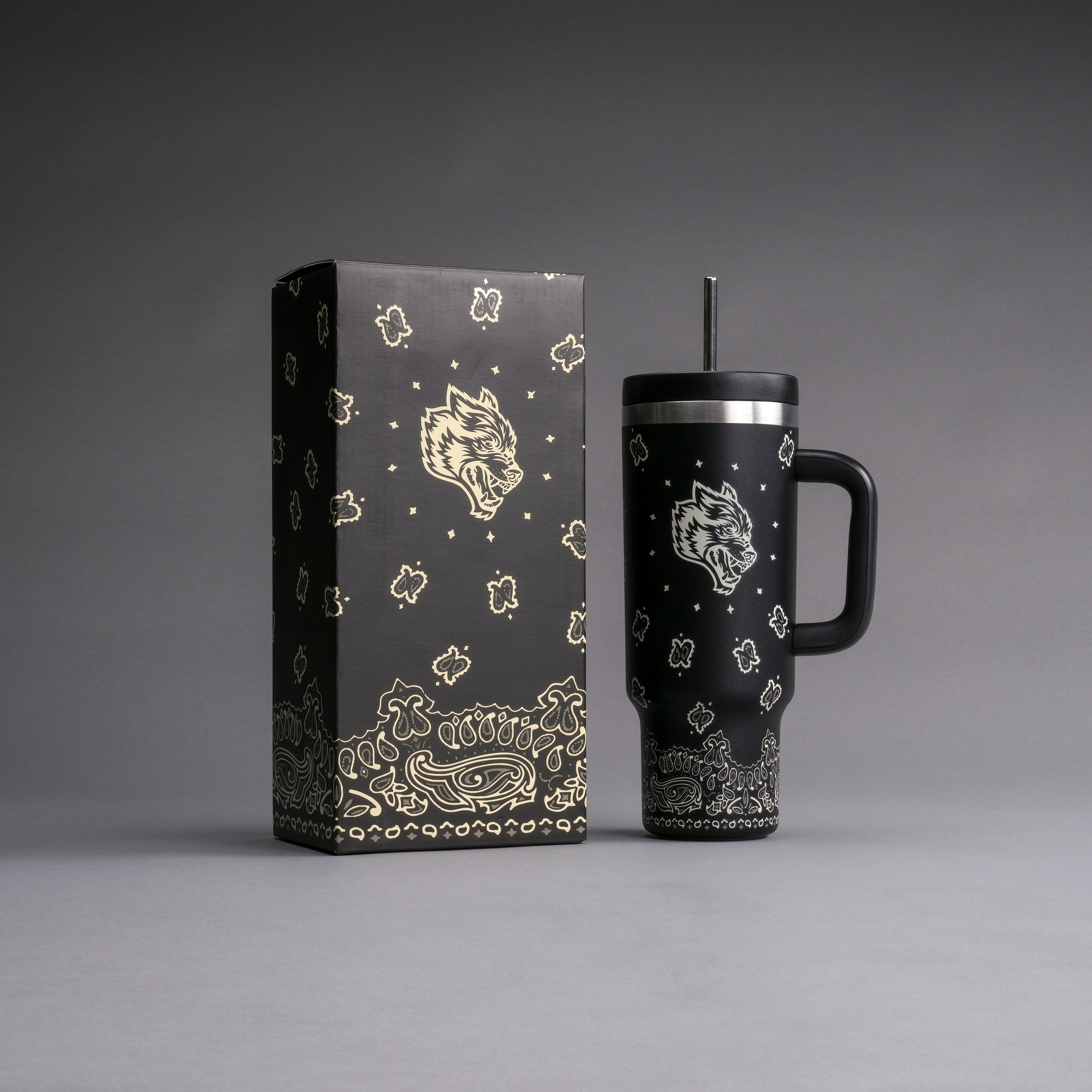 ダルクスポーツ　タンブラー　darcsport Western Wolf Travel Tumbler in Black – DarcSport