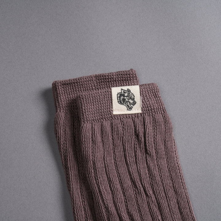 Wolf Patch V2 Comfy Socks in Midnight Mauve