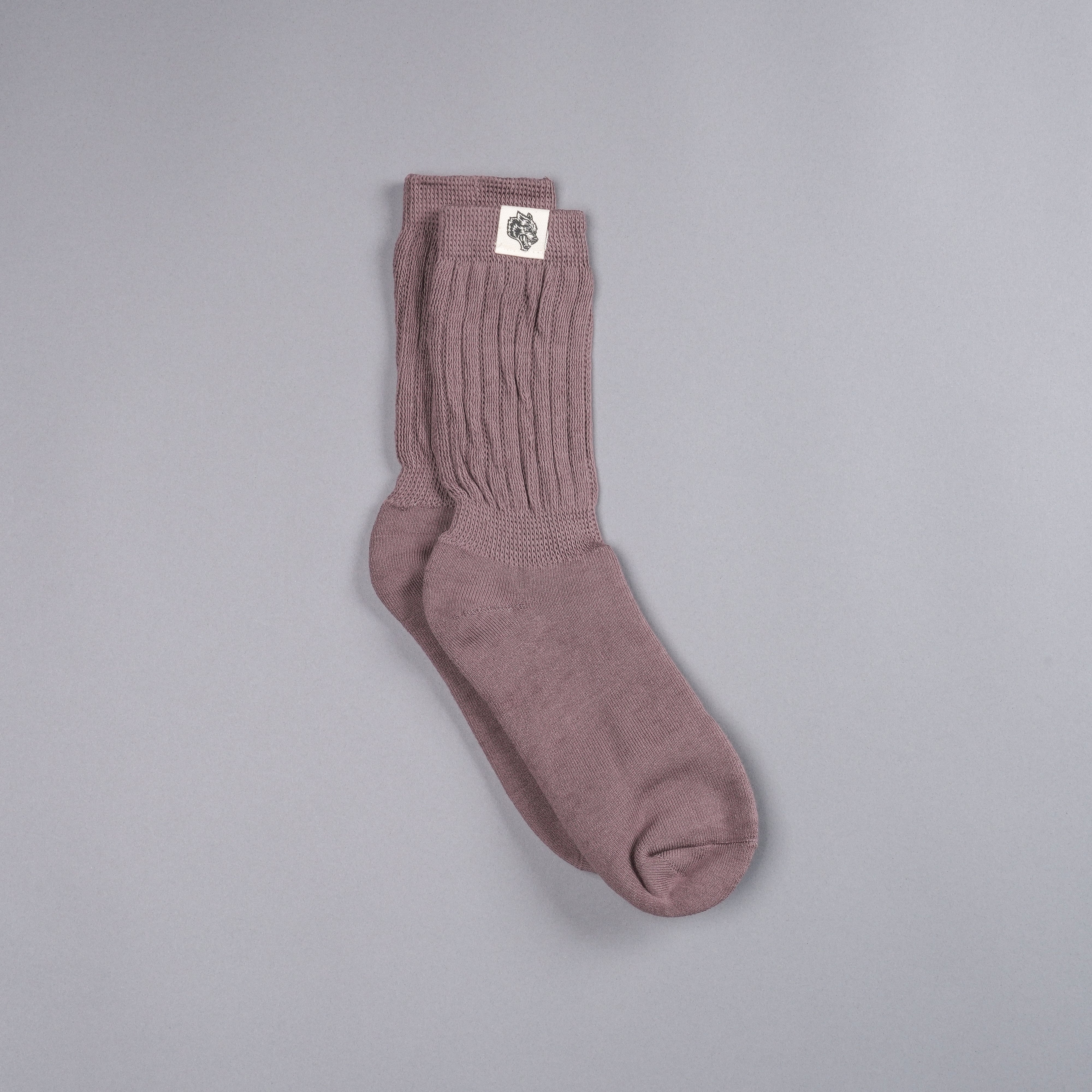 Wolf Patch V2 Comfy Socks in Midnight Mauve