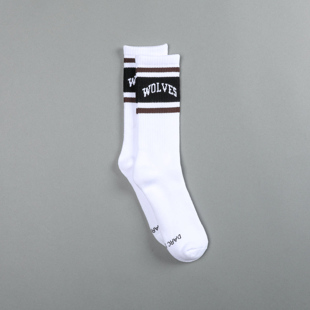 Loyalty Classic Socks in White/Brown/Black