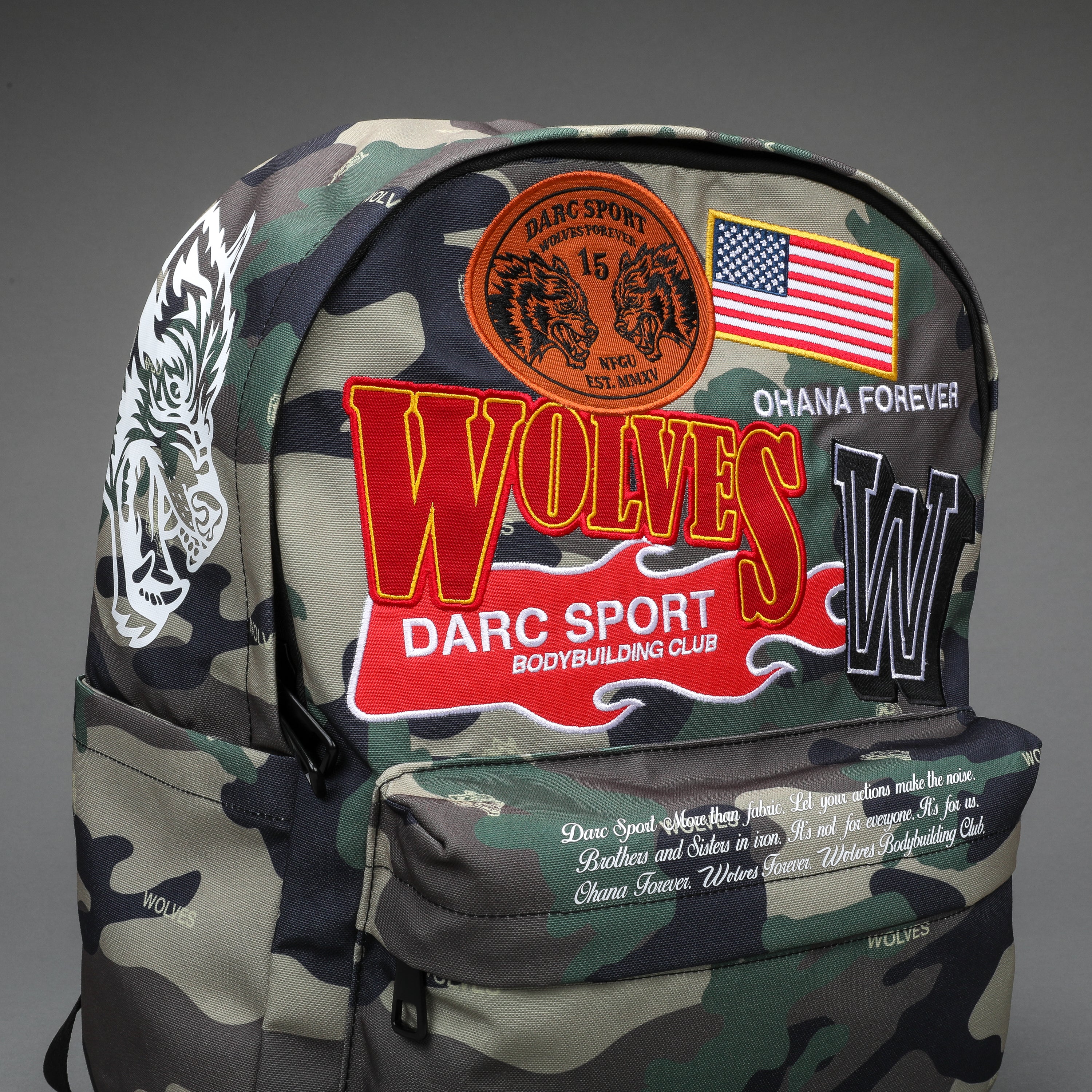 Life Moves Fast Everyday Backpack in Wolf Woodland Camo