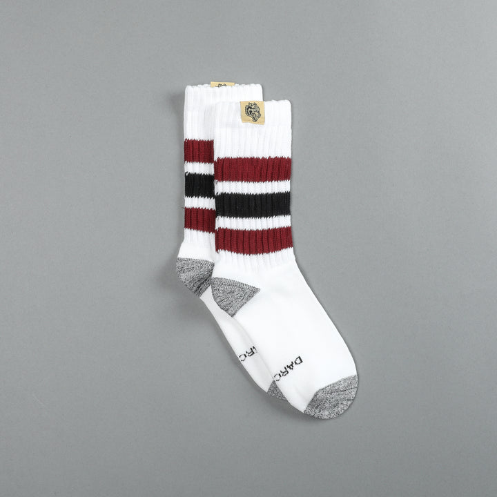 Wolf Patch Gym Class Socks in Cream/Maroon/Black