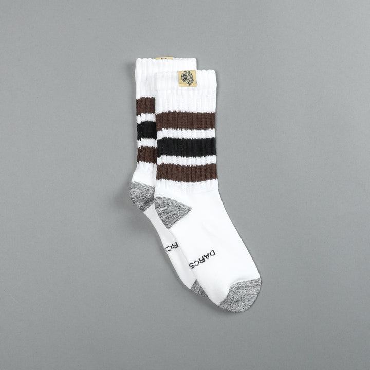Wolf Patch Gym Class Socks in Cream/Brown/Black