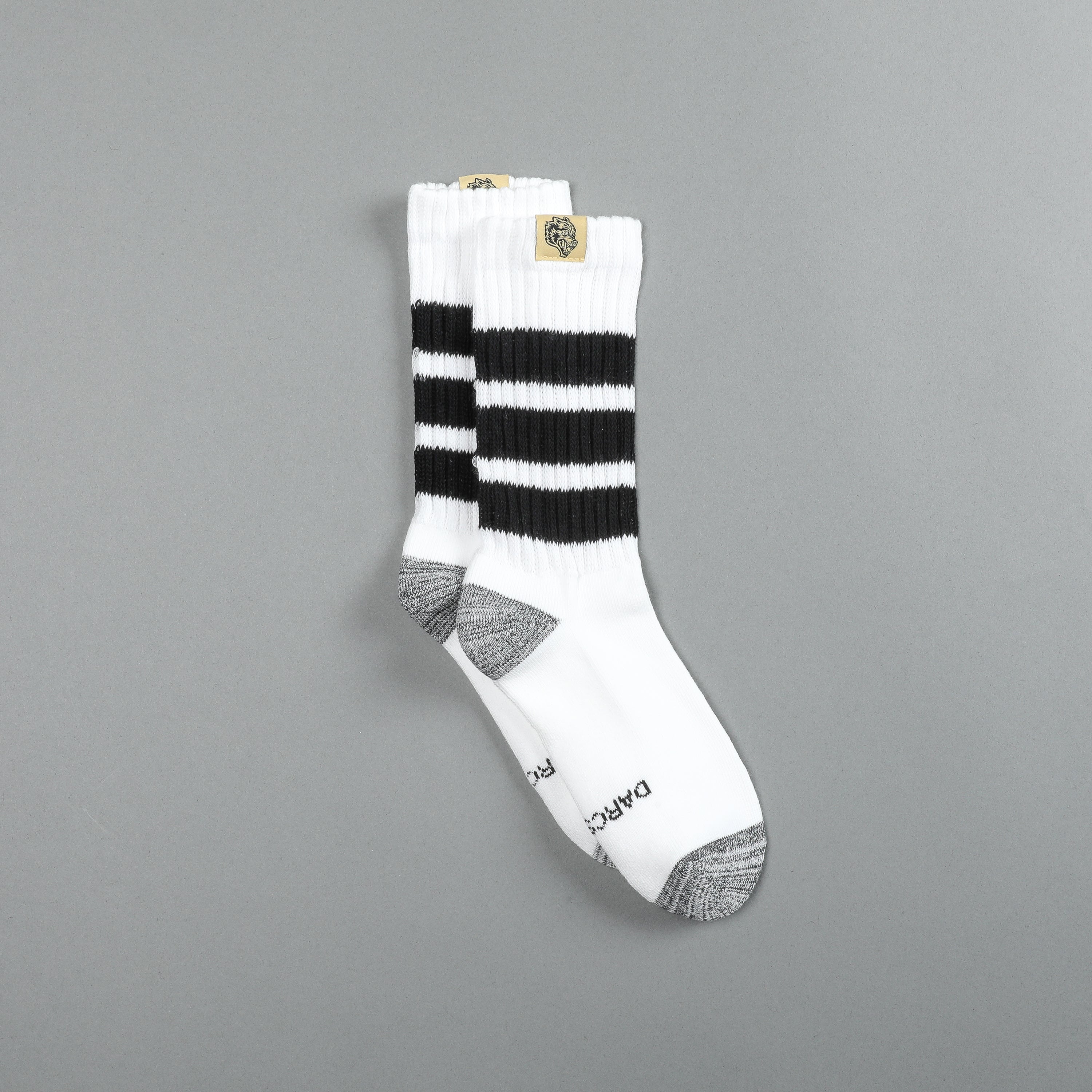 Wolf Patch Gym Class Socks in Cream/Black