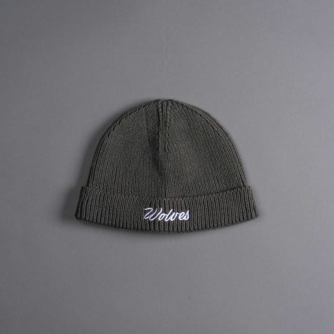 Wolves Cursive Beanie in Wolf Gray