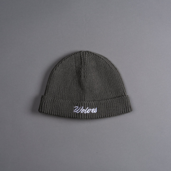 Wolves Cursive Beanie in Wolf Gray