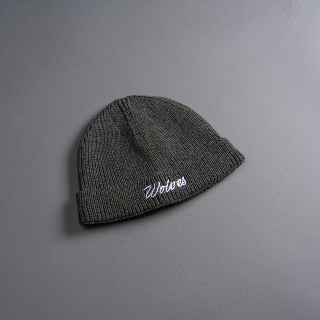 Wolves Cursive Beanie in Wolf Gray