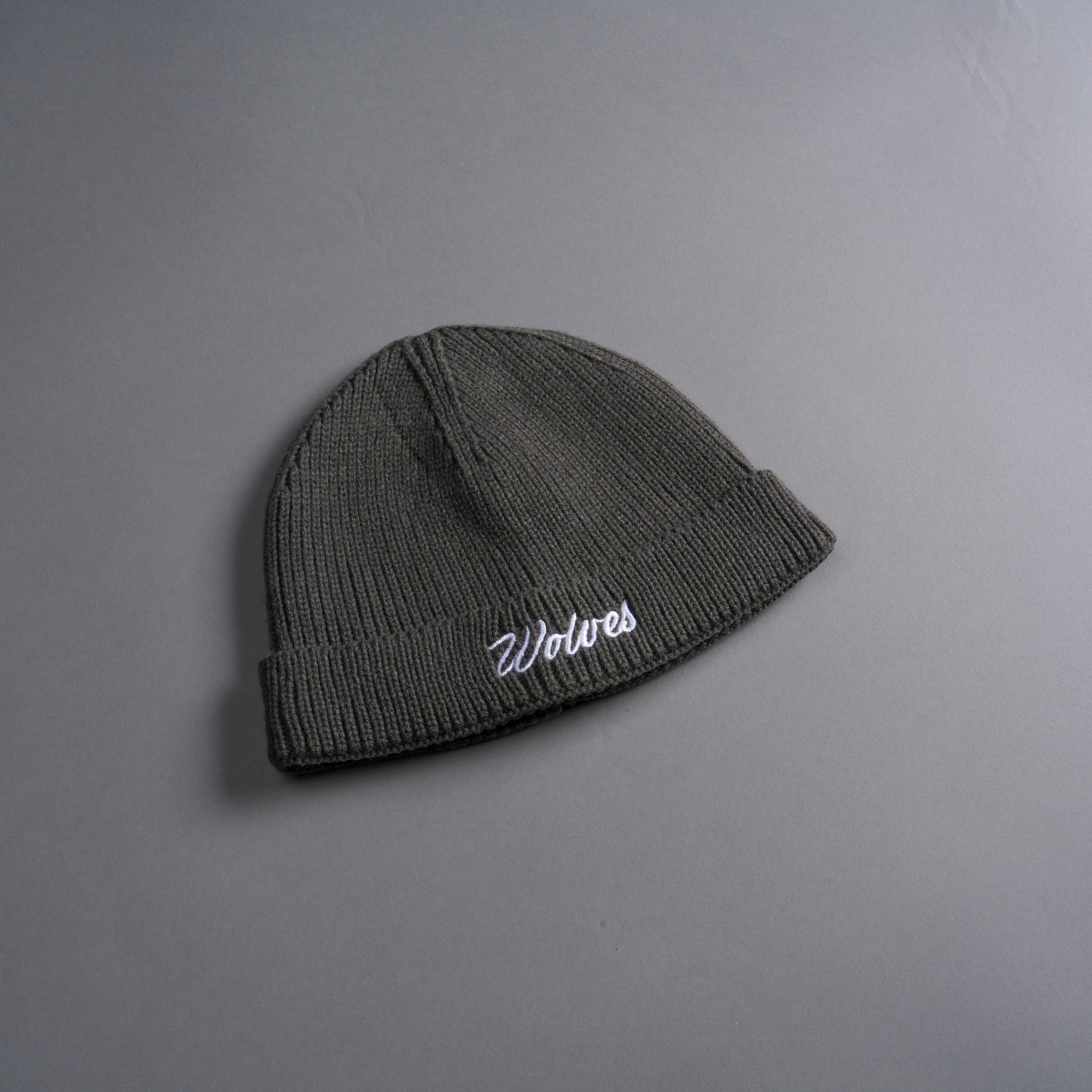 Wolves Cursive Beanie in Wolf Gray