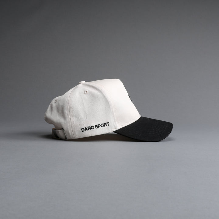 Till The Wheels Fall Of V2 5 Panel Hat in Cream/Black