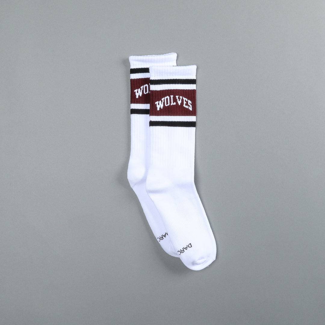 Loyalty Classic Socks in White/Black/Maroon